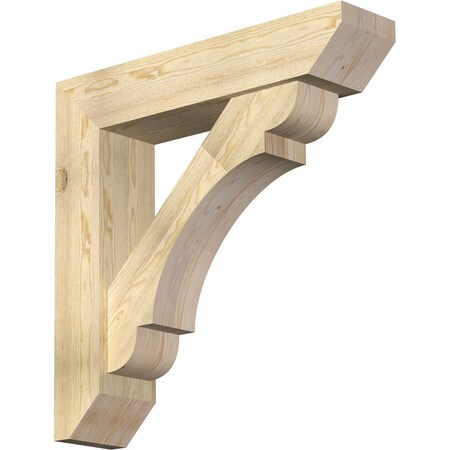 Ekena Millwork Olympic Slat Rough Sawn Bracket w/ Offset Brace, Douglas Fir, 8"W x 36"D x 36"H BKT0806X36X36OLY06RDF